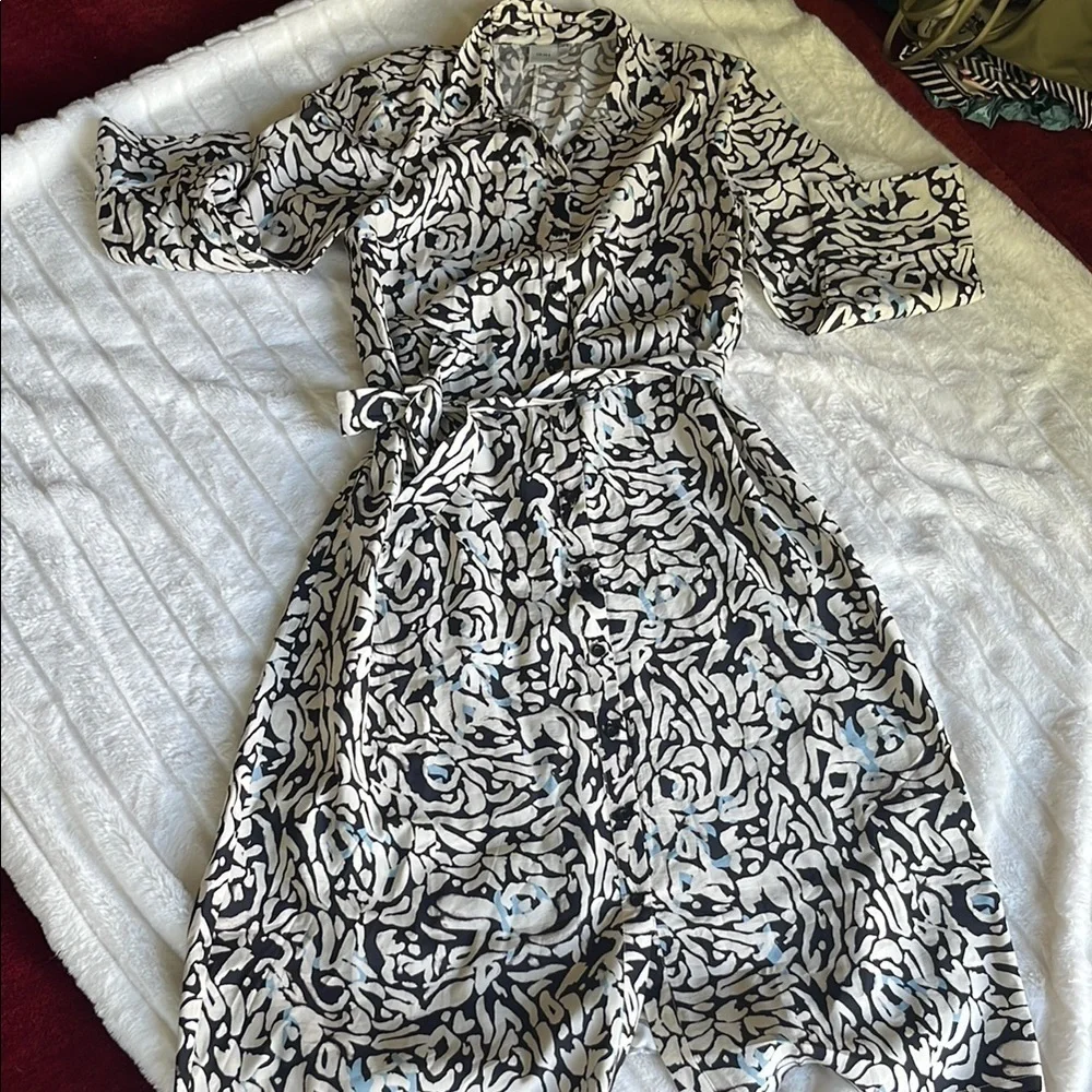 ICHI Jepia Pattern Midi Dress